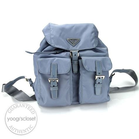 prada light blue tessuto nylon backpack bag|Prada nylon bag.